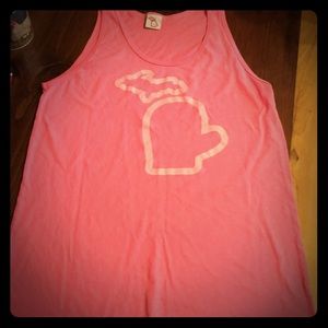 Large pink tank top! “The Mitten State”